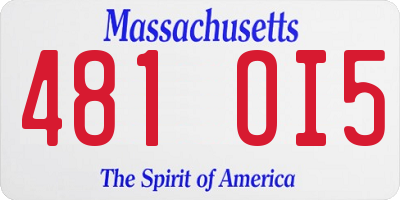 MA license plate 481OI5