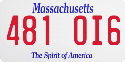 MA license plate 481OI6
