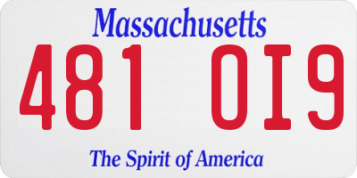 MA license plate 481OI9