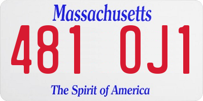 MA license plate 481OJ1