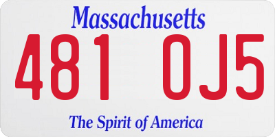 MA license plate 481OJ5
