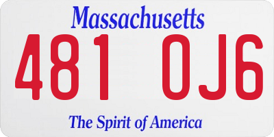 MA license plate 481OJ6