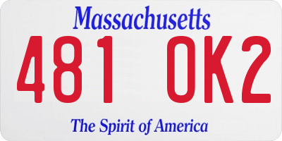 MA license plate 481OK2