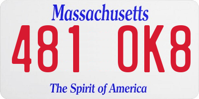 MA license plate 481OK8