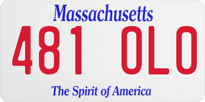 MA license plate 481OL0