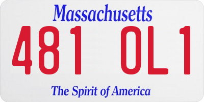 MA license plate 481OL1