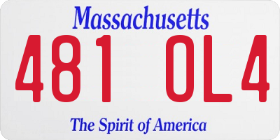 MA license plate 481OL4