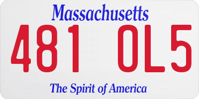 MA license plate 481OL5