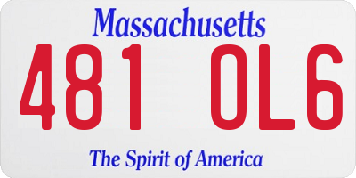 MA license plate 481OL6