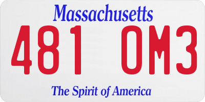 MA license plate 481OM3