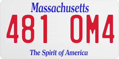 MA license plate 481OM4