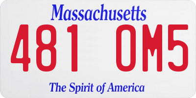 MA license plate 481OM5