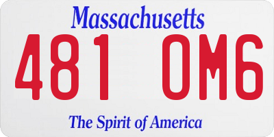 MA license plate 481OM6