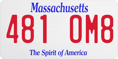 MA license plate 481OM8