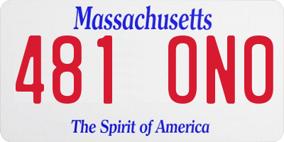 MA license plate 481ON0