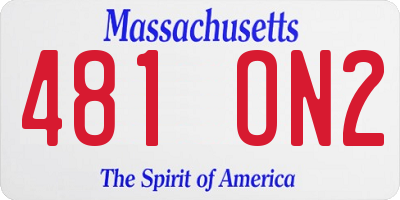 MA license plate 481ON2