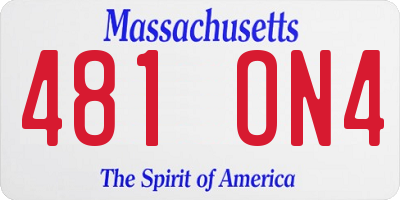 MA license plate 481ON4