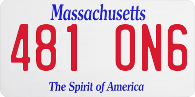 MA license plate 481ON6
