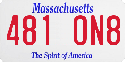 MA license plate 481ON8