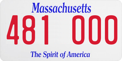 MA license plate 481OO0