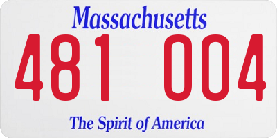 MA license plate 481OO4