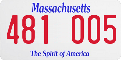 MA license plate 481OO5