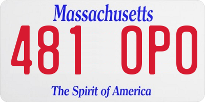 MA license plate 481OP0