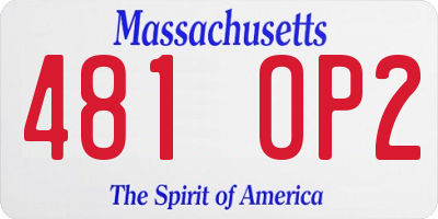 MA license plate 481OP2
