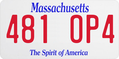MA license plate 481OP4