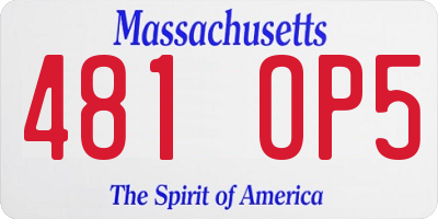 MA license plate 481OP5