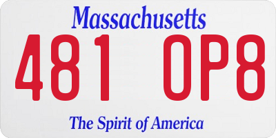 MA license plate 481OP8