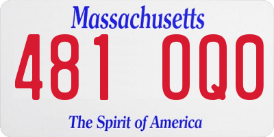 MA license plate 481OQ0