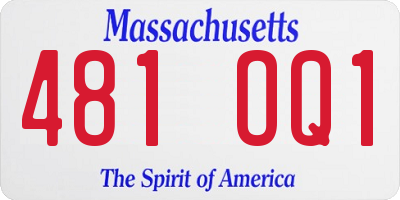 MA license plate 481OQ1
