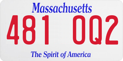 MA license plate 481OQ2