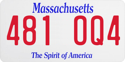 MA license plate 481OQ4