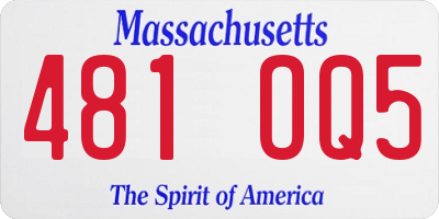 MA license plate 481OQ5