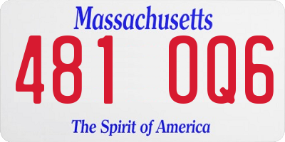 MA license plate 481OQ6