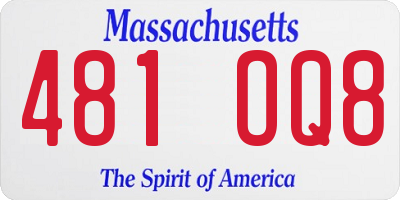 MA license plate 481OQ8