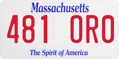 MA license plate 481OR0