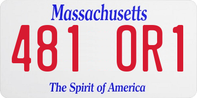 MA license plate 481OR1