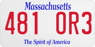 MA license plate 481OR3
