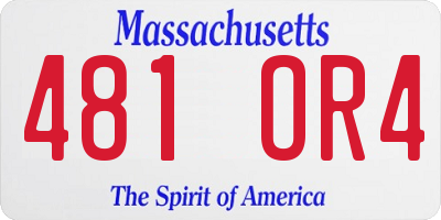 MA license plate 481OR4