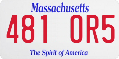 MA license plate 481OR5