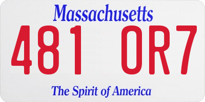 MA license plate 481OR7