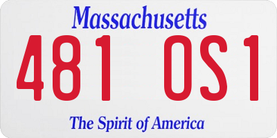 MA license plate 481OS1