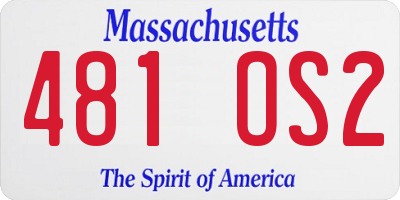MA license plate 481OS2