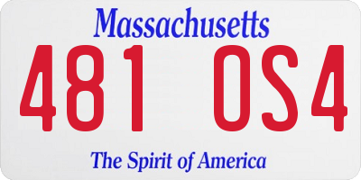 MA license plate 481OS4