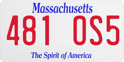 MA license plate 481OS5