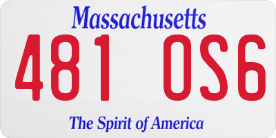 MA license plate 481OS6