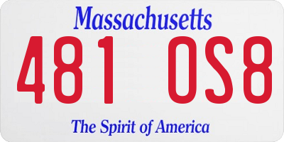 MA license plate 481OS8